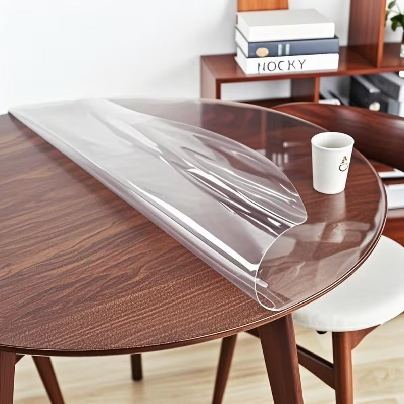 Round PVC Table Cover 1.5mm Thick Waterproof Heat Resistant Round Table