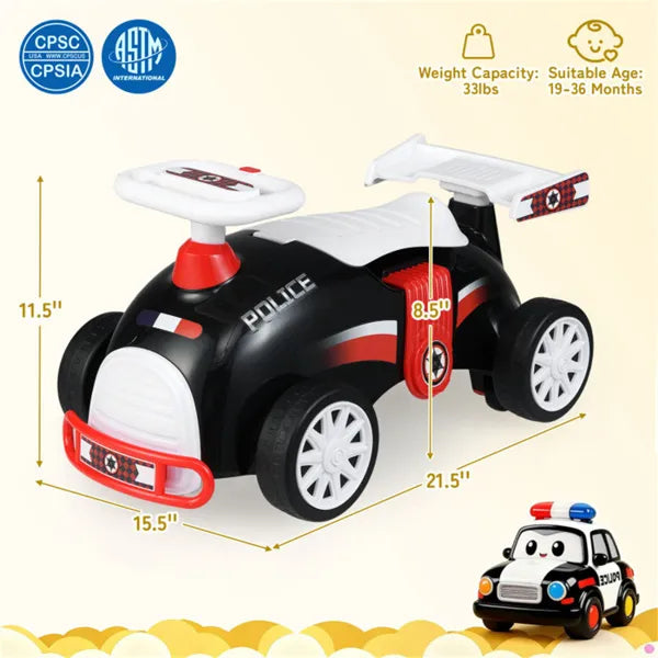 Kids Ride-on Sliding Car With Music Function, 3 Themes Sit-and-scoot