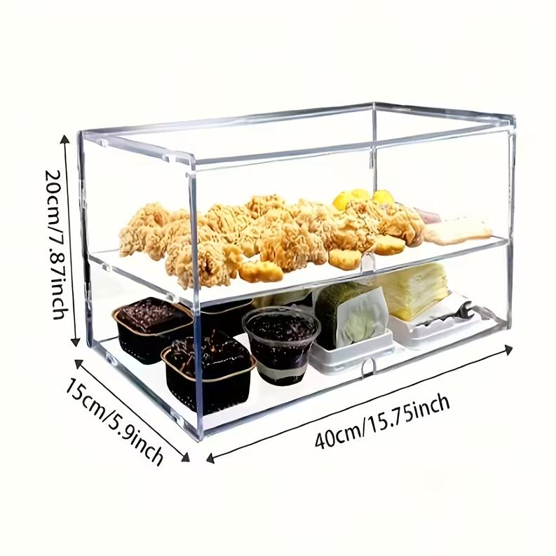 Two-layer Acrylic Baking Display Case, Square Shape, Suitable