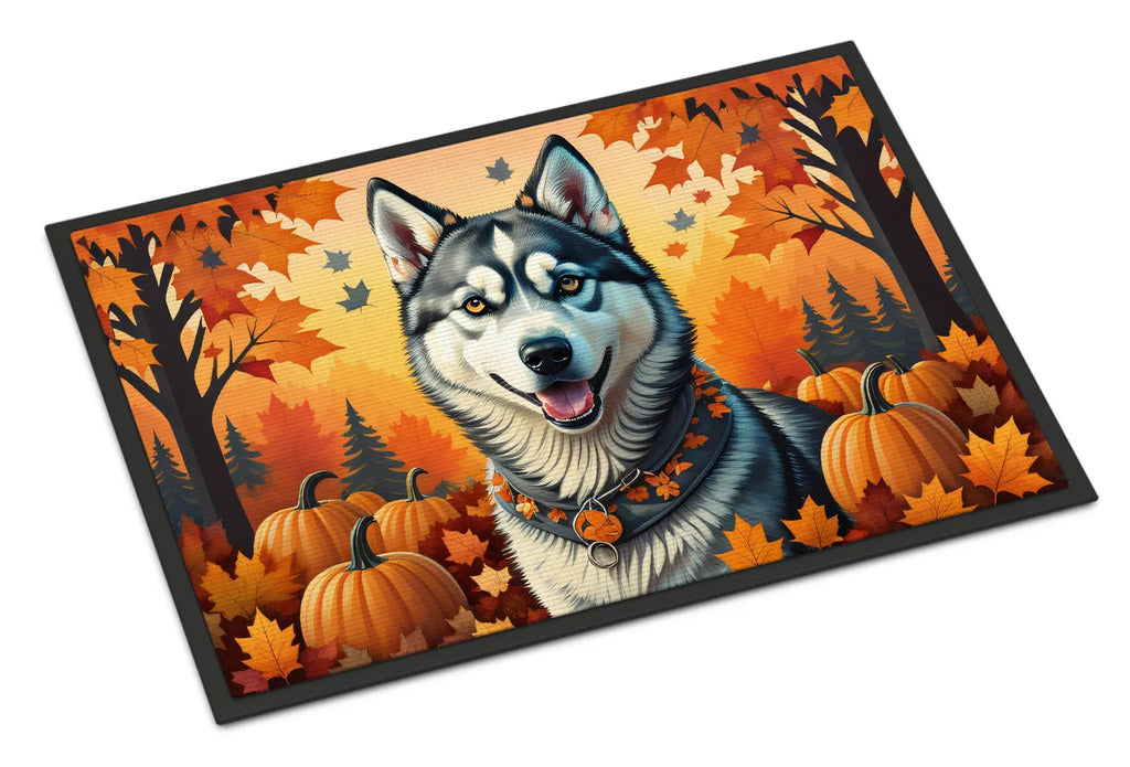 Siberian Husky Fall Doormat Front Door Mat Indoor Outdoor Rugs