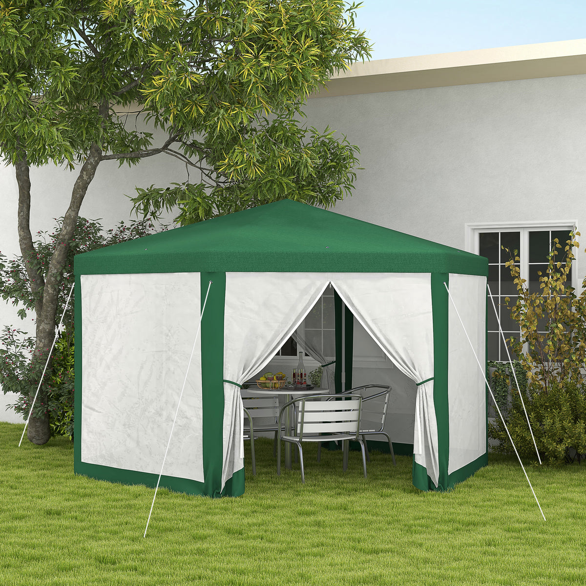 13 X 11 Outdoor Party Tent, Hexagon Sun Shade Shelter Canopy W/