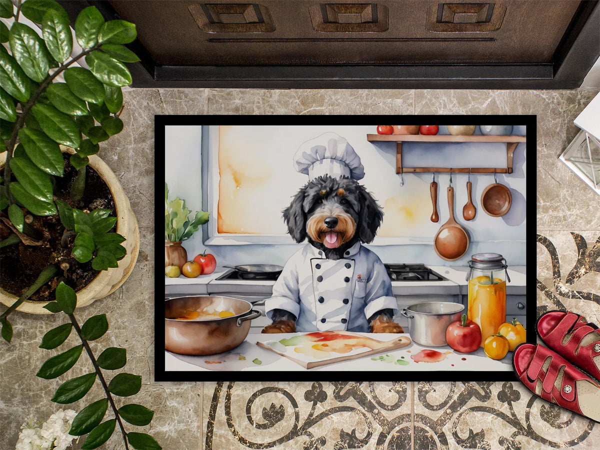 Bernedoodle The Chef Doormat Front Door Mat Indoor Outdoor Rugs