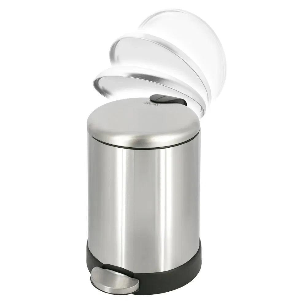 Bathroom Trash Can, 1.2 Gallon Stainless Steel Small Step Garbage Bin