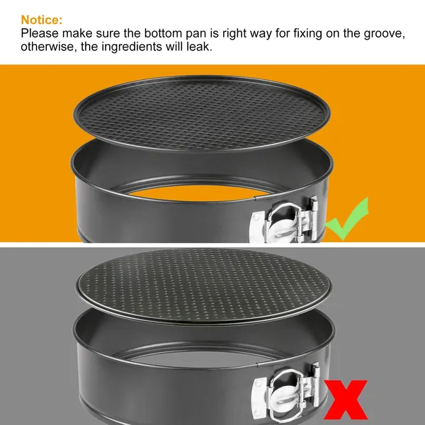 Non Stick Springform Cake Pan Leakproof 9in 10in 11in