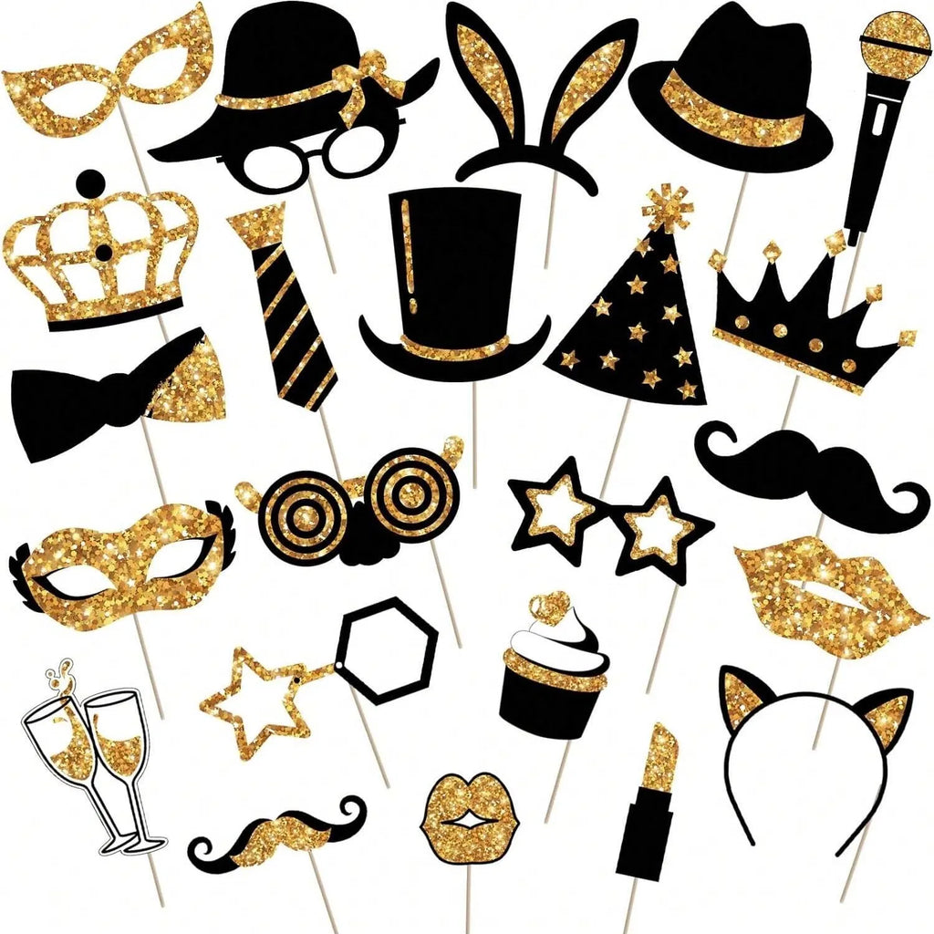 24 Pieces Party Photo Booth Props For Birthday Weddings Graduation Prom
