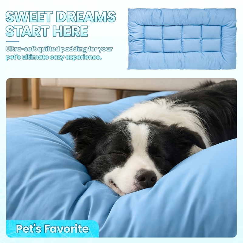Extra-large Summer Cooling Mat Dog Sofa Bed,ultra-soft, 8 Compartments