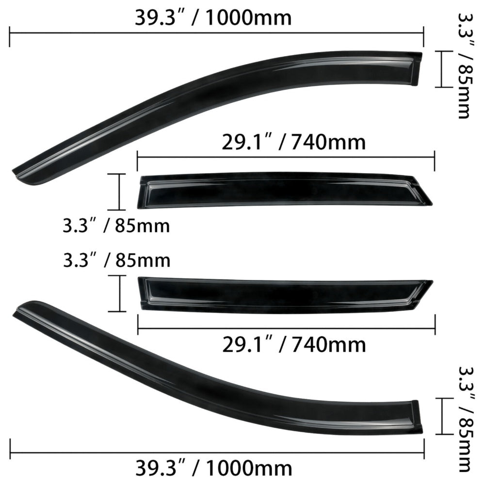Window Visor Deflector Rain Guard 4-Piece Set For Cadillac 10-16 SRX Xp