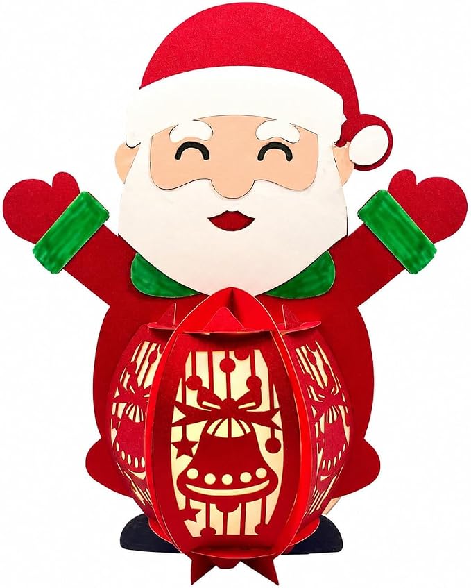 Santa Paper Lantern DIY Christmas Craft Kit, Reusable Hanging Holiday