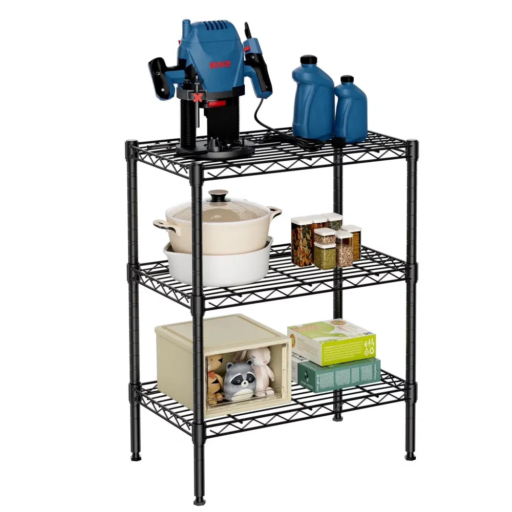 3-TierStorageShelf Unit,31-Inch Metal Wire Shelving Rack ,adjustable