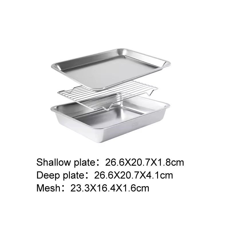 304 Stainless Steel Square Mesh Rack Oven Tray - Multi-functional