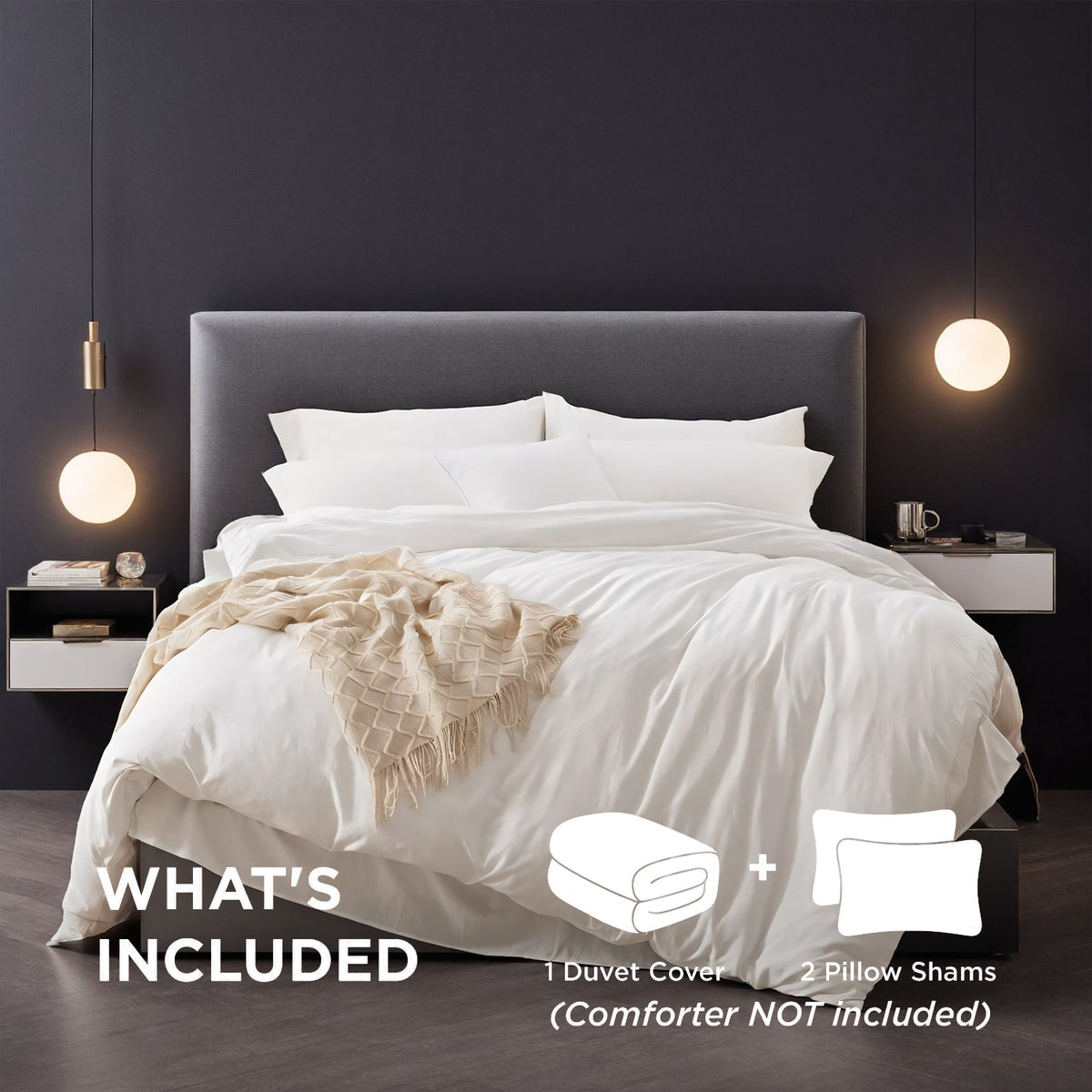 Solid Color Oversized Duvet Cover Set. Available In White And Pink.