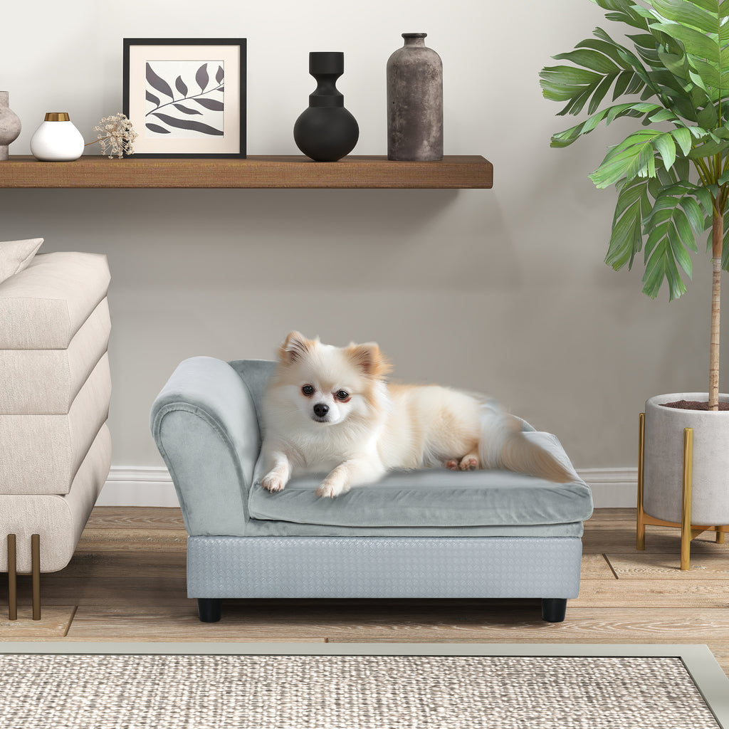Luxury Fancy Dog Couch With Hidden Storage, Small Dog Sofa Bed With 2"