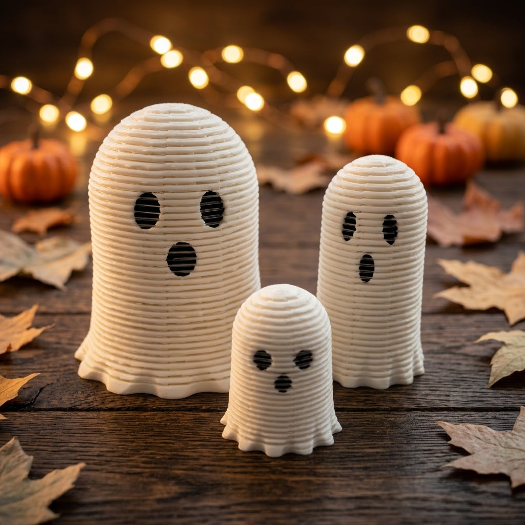 3PCS Halloween Ghost Spring Decor Set, 3D Printed Mini Ghost Ornaments