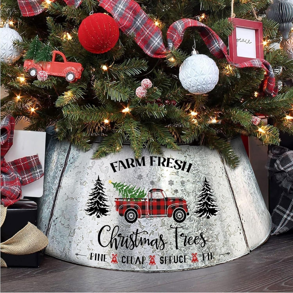 29-Inch Metal Christmas Tree Collar For Pencil Trees