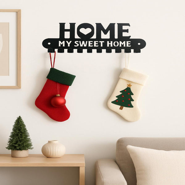 2-in-1 Halloween Christmas Wall Key Holder With Sturdy Iron Hooks