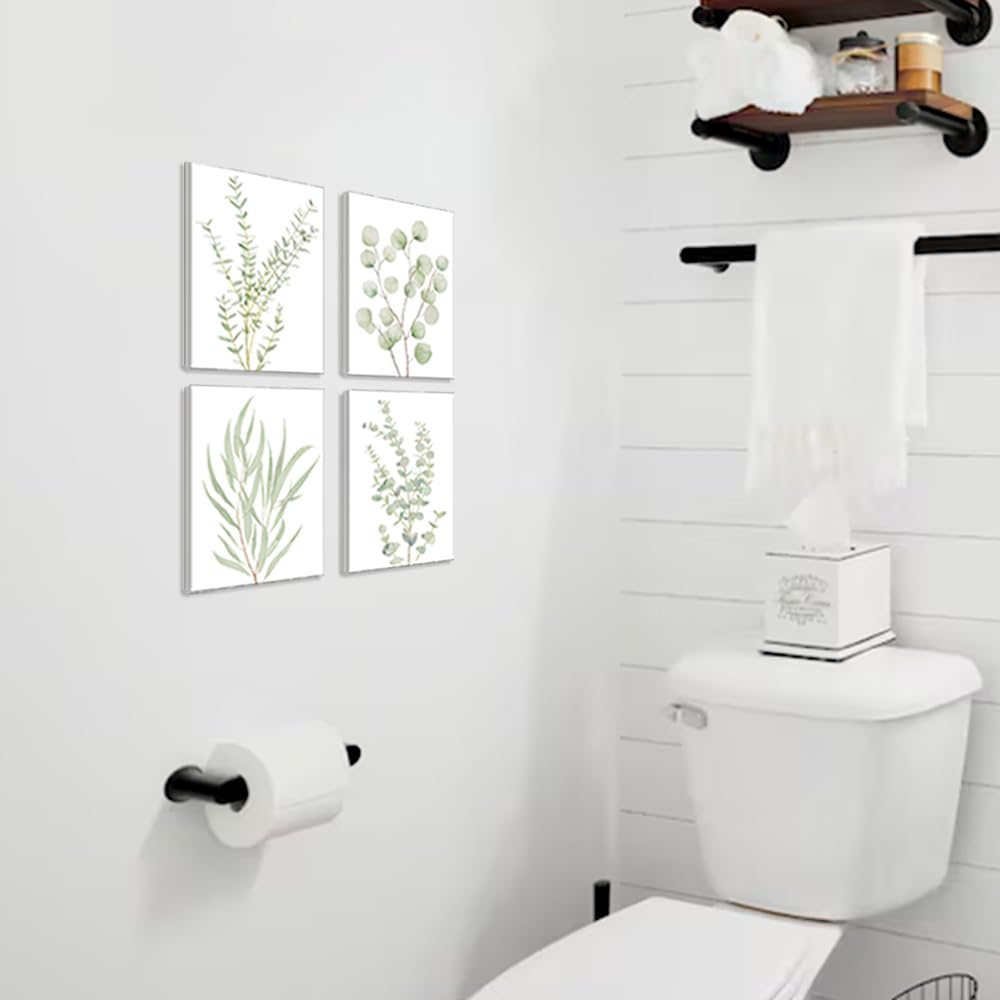 4PCS 8X10in,Botanical Plant Canvas Wall Art, Framed Boho Wall Decor