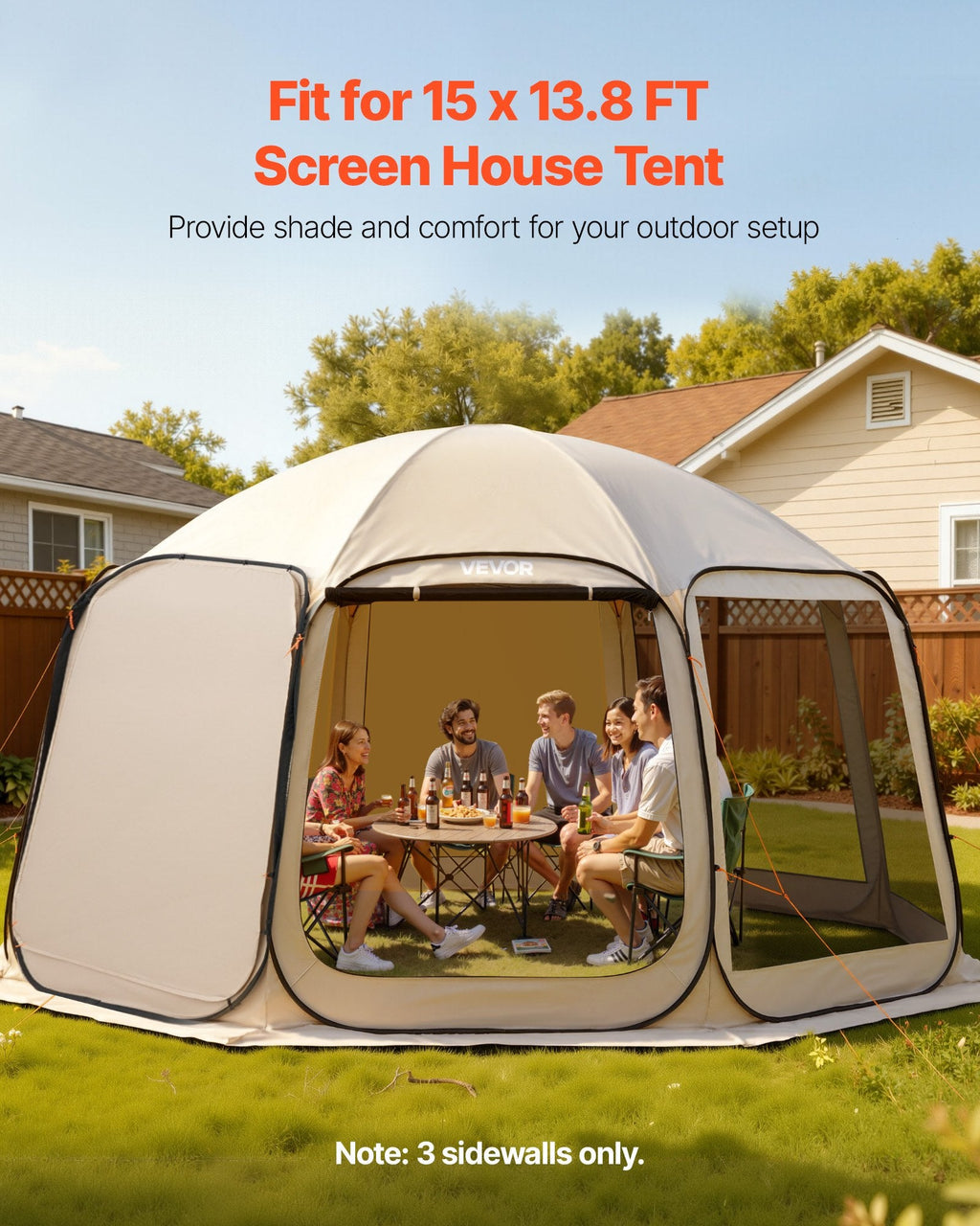 Sun Shade Sail Canopy Covers, Fit For 10 X 9.2 Ft Screen House Tent