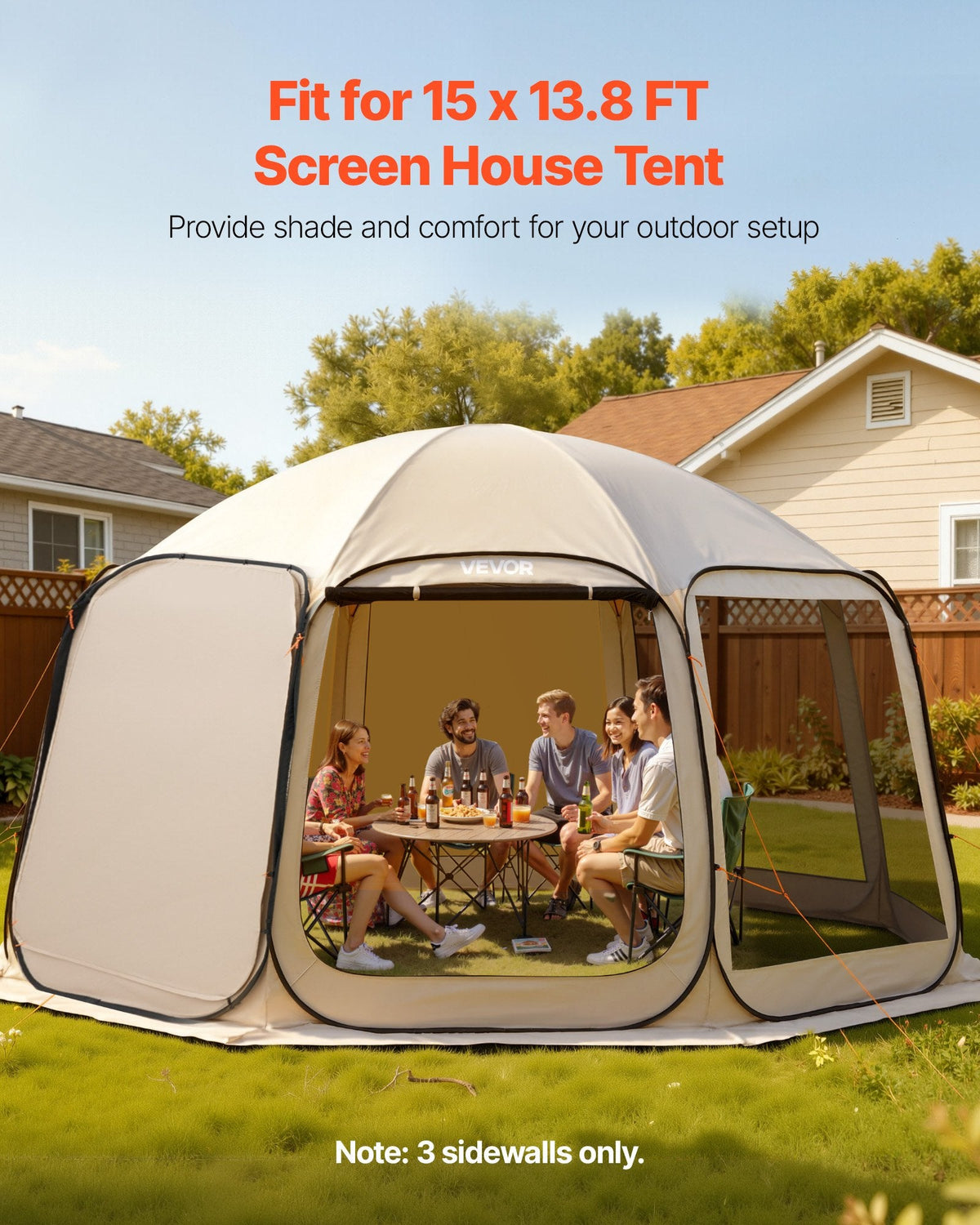 Sun Shade Sail Canopy Covers, Fit For 10 X 9.2 Ft Screen House Tent