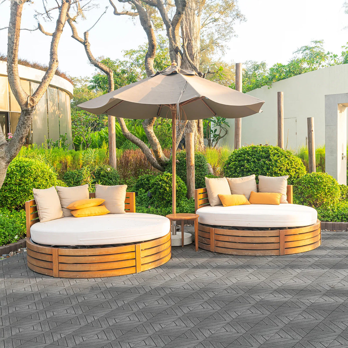 Plastic Interlocking Deck Tiles, 27 Pack, 11.8"x11.8" Waterproof