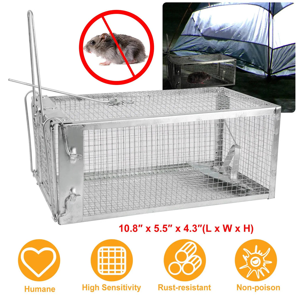 Rat Trap Cage Humane Live Rodent Trap Cage Galvanized Iron Mice Mouse