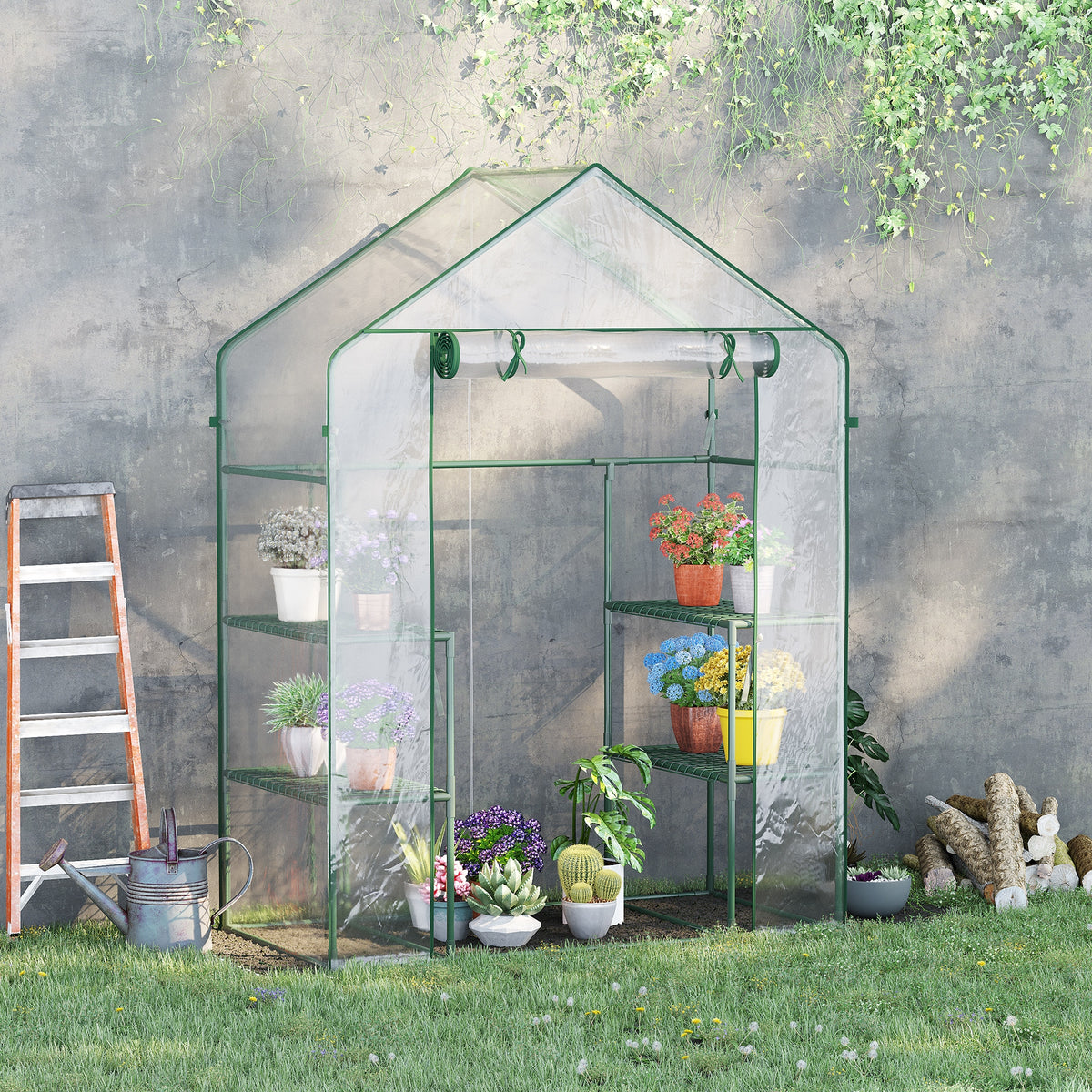 5' X 2.5' X 6.5' Mini Walk-in Greenhouse Kit, Portable Green House