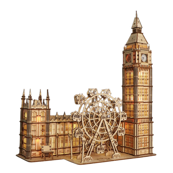3D Wooden Puzzle Big Ben Model Kits Desktop Clock DIY Building Blocks