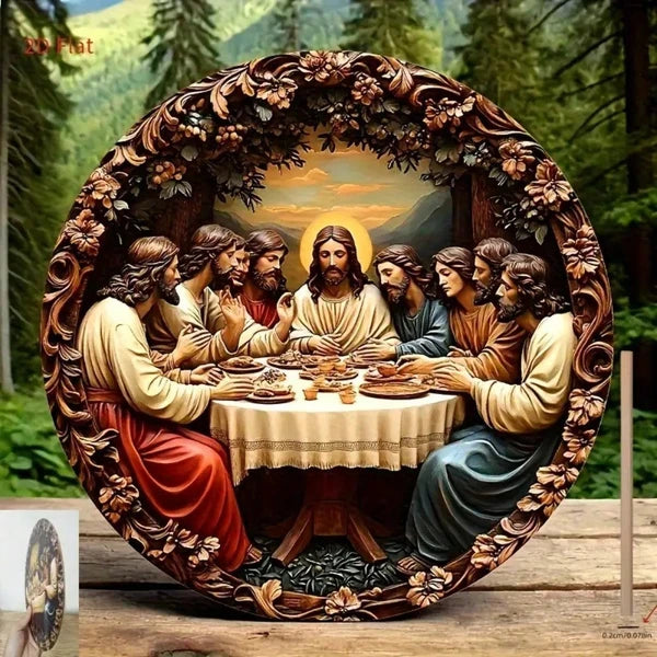 2D Flat Last Supper Wall Decor, "" Wall Decor, Exquisitely Carved Jesus