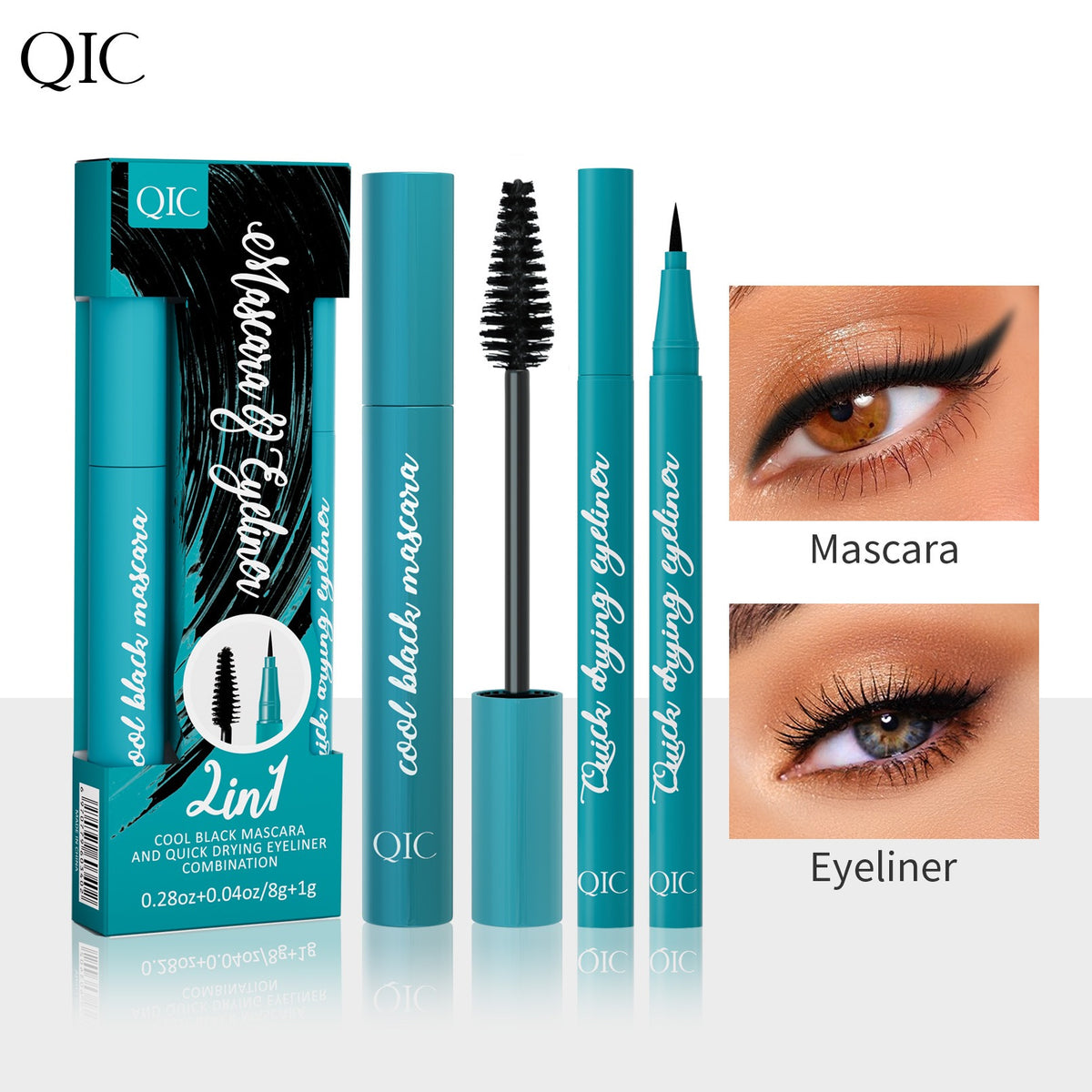 QIC Green Box 2in1 Eyeliner + Mascara Set-green