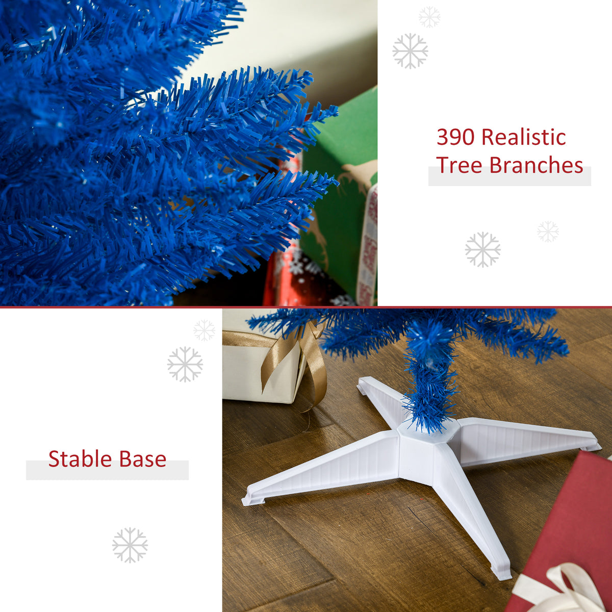 6FT Decorated Christmas Tree, Pencil Christmas Tree With 390 Realistic
