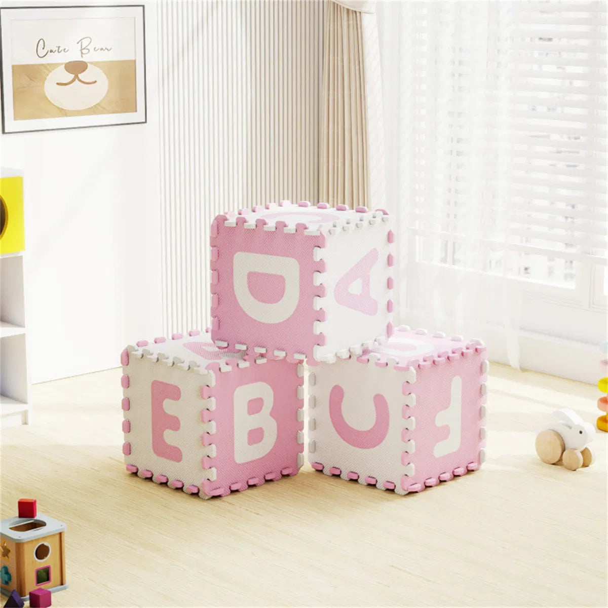26PCS ABC Alphabet EVA Foam Play Mat, 31.75×31.75×1.02cm Bpa-free