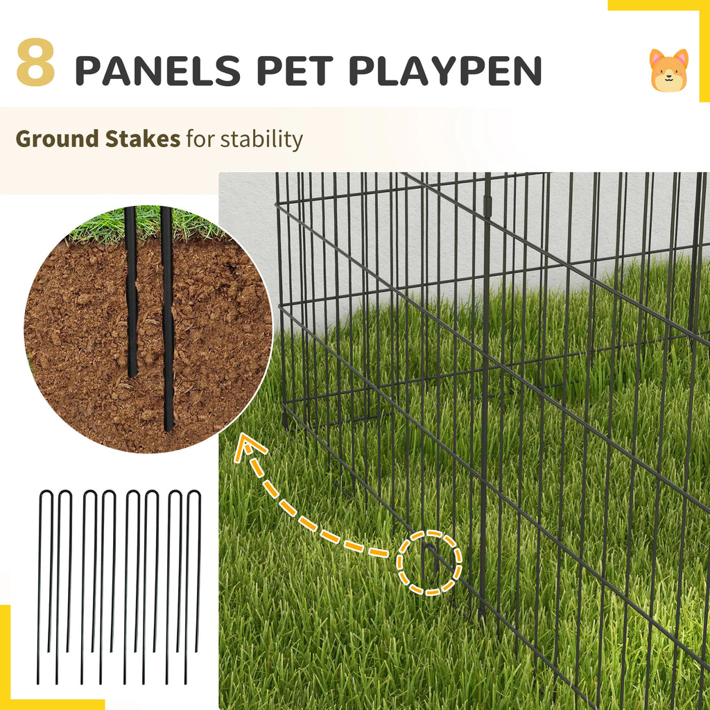 30inch Foldable Metal Exercise Pet Playpen Yard Dog Puppy Kennel Cage 8