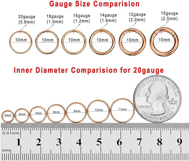 20g- Steel Hoop-rose Gold-7-1