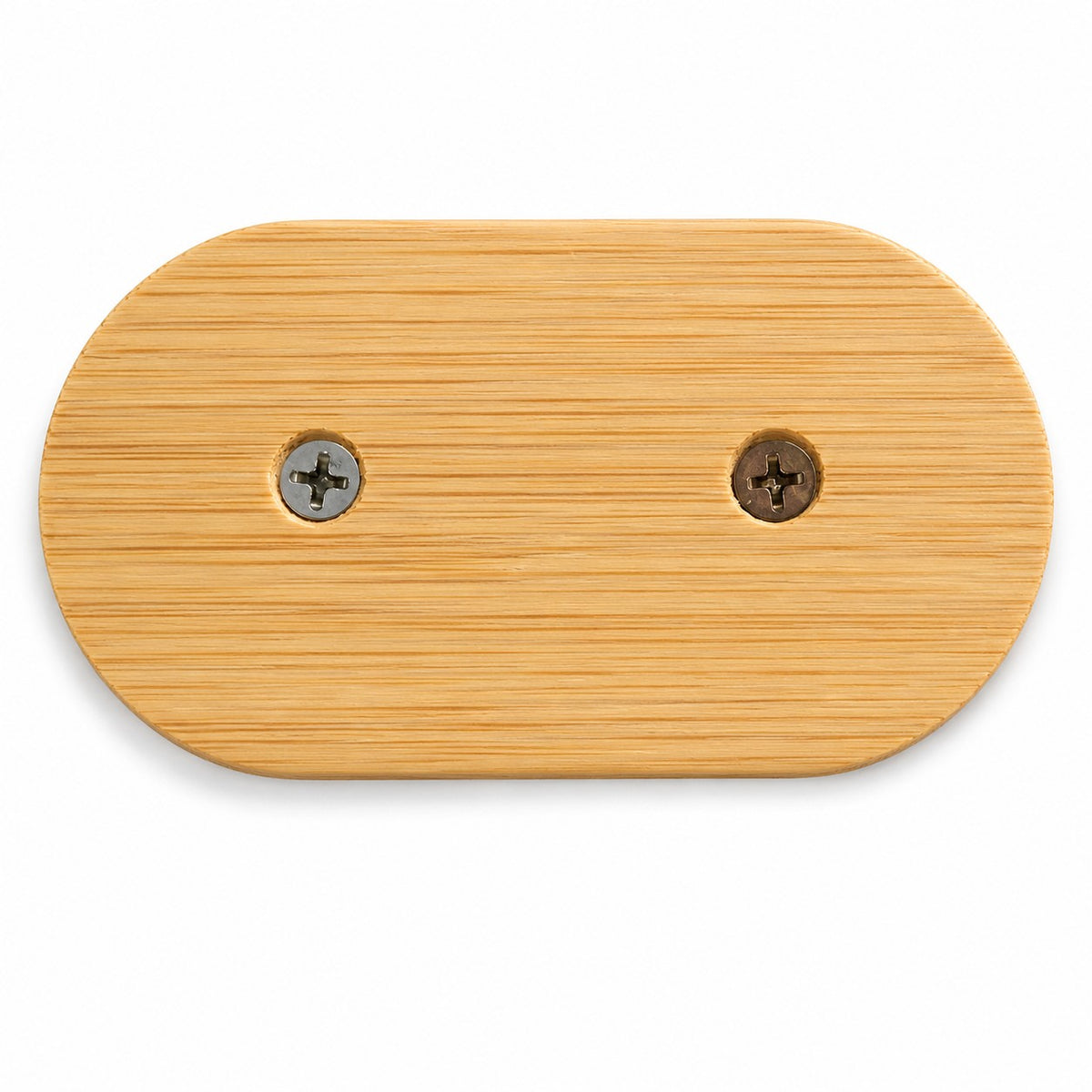 Bamboo Wood Double Straight Hook, Glossy Finish, 2Pack