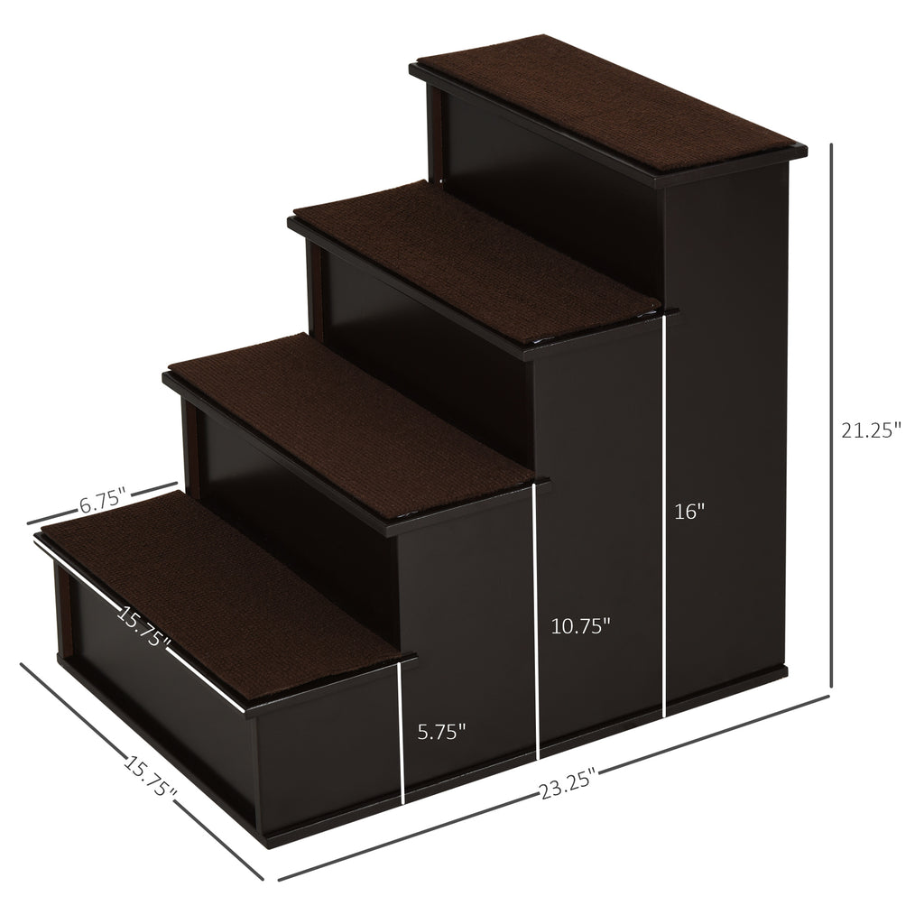 Pet Stairs, Small Pet Steps With Cushioned Removable Covering For Dogs