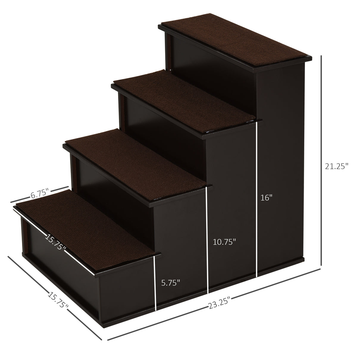 Pet Stairs, Small Pet Steps With Cushioned Removable Covering For Dogs
