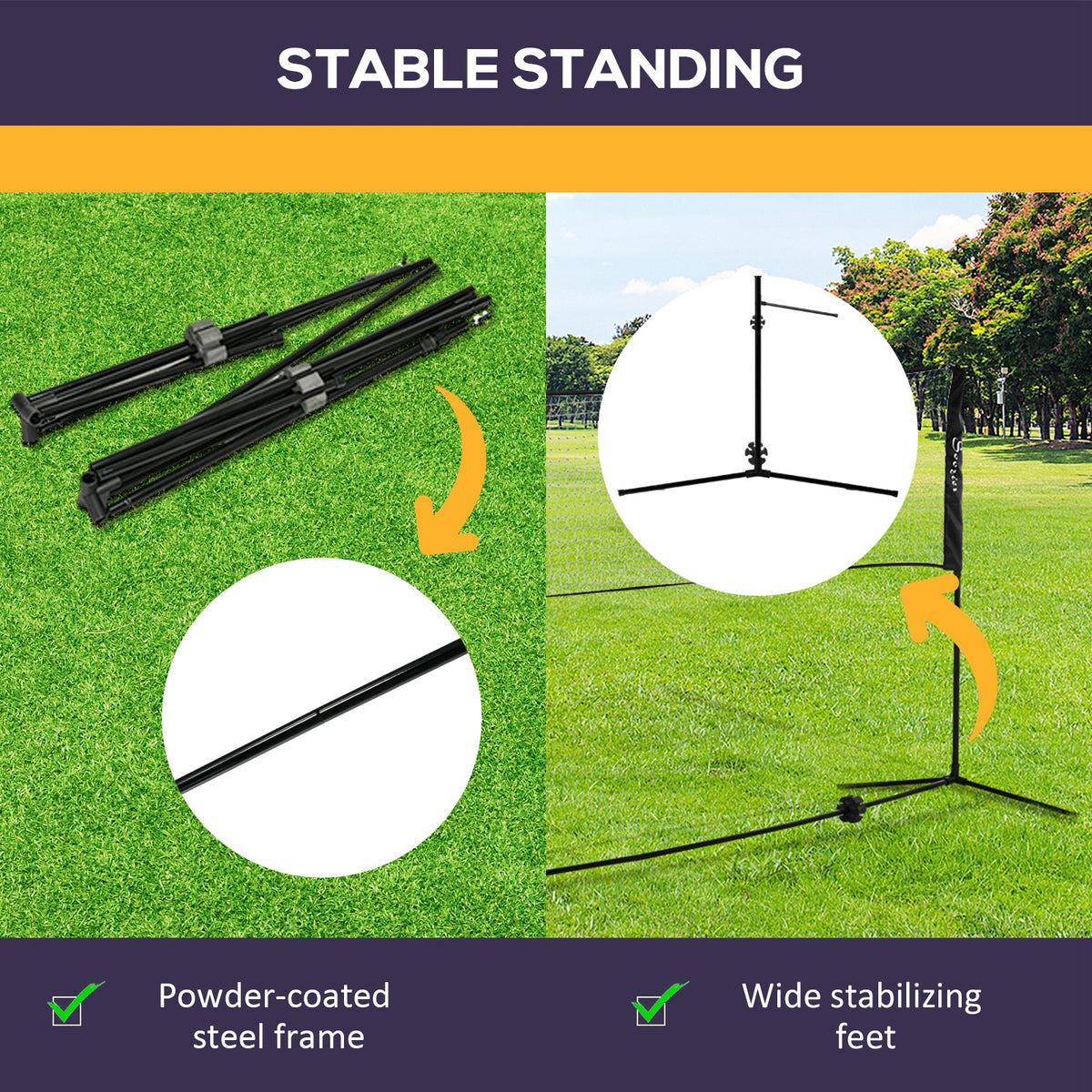 All-in-1 Badminton Set, Height Adjustable For Pickleball, Volleyball