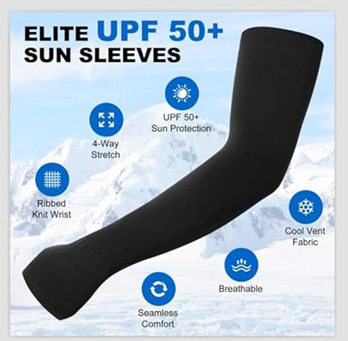 Unisex Cooling Ice Silk Sun Sleeves - UV Protection Thin Arm Guards