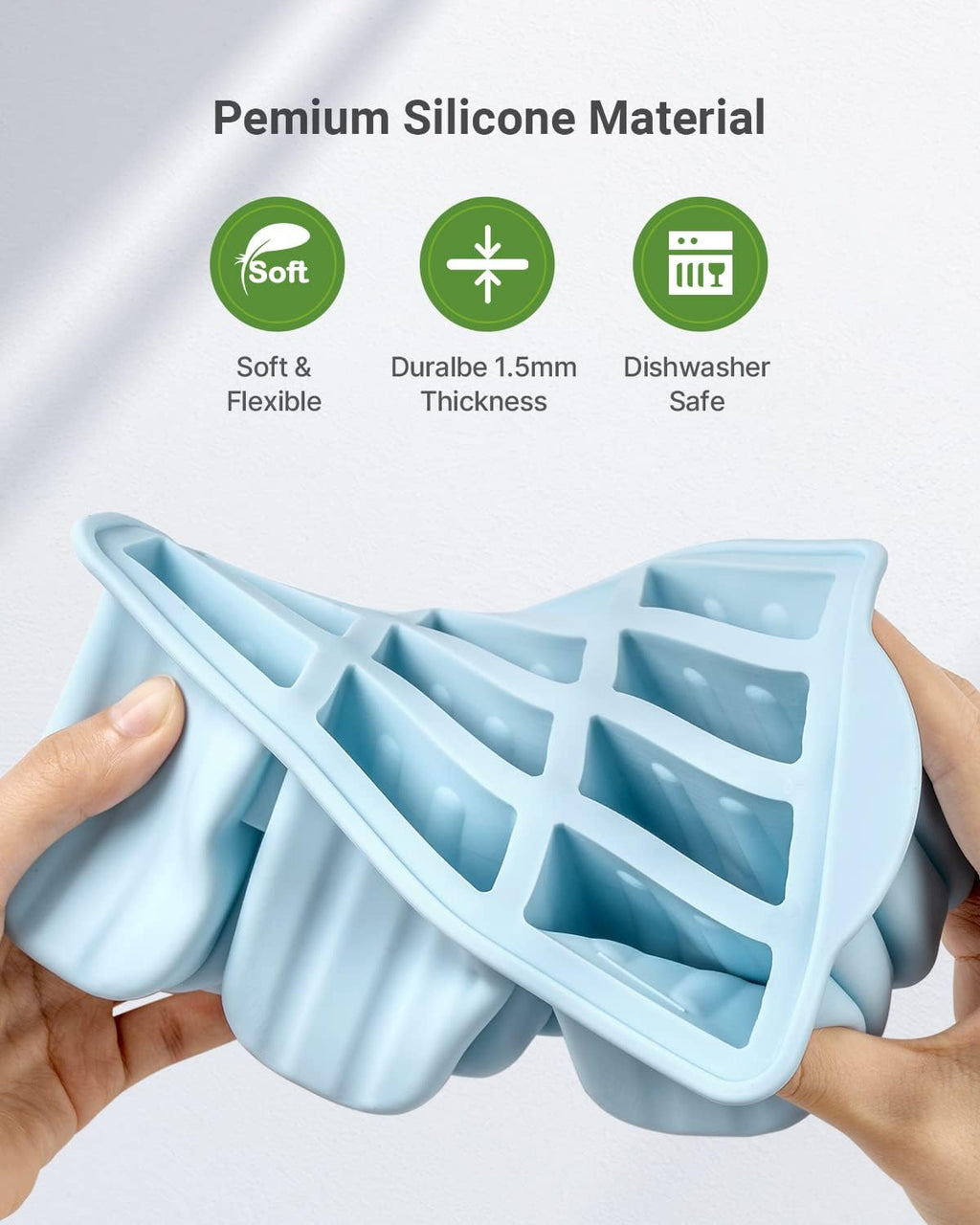 Popsicle Moulds, Meetrue 12-piece Silicone Popsicle Mould Set - Easy