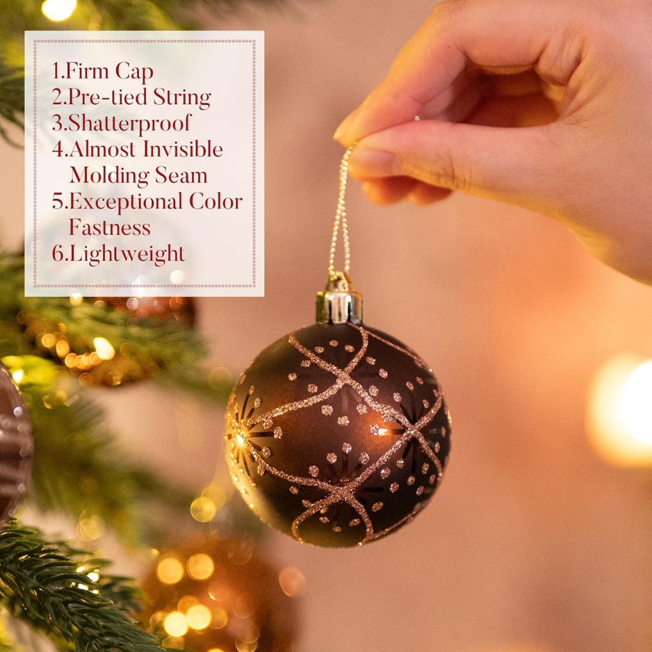 Fall Ornaments For Christmas Trees, 16ct Bronze Copper Brown Gold