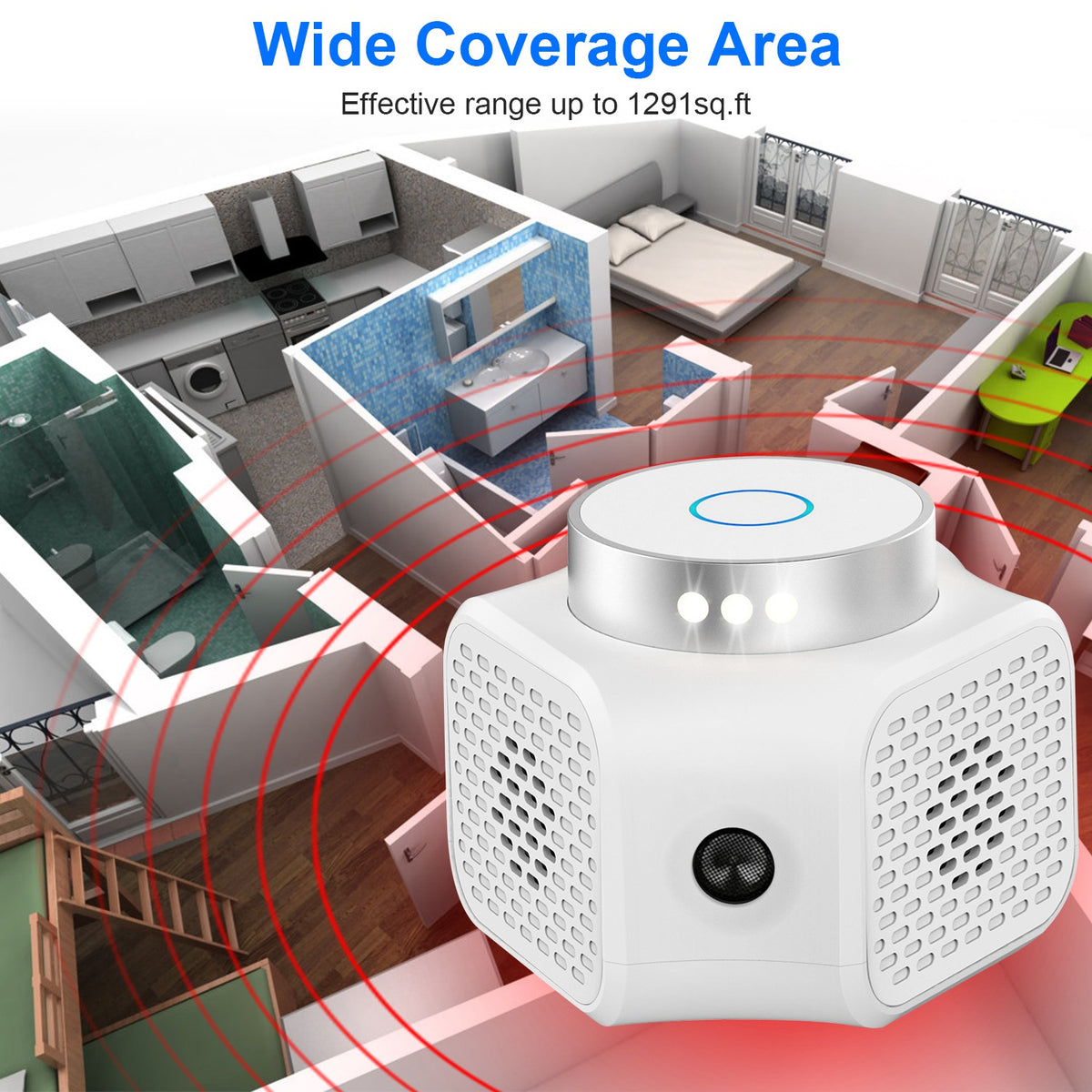 1Pc 360 Degree Ultrasonic Rodent Chaserindoor With Ultrasonic Sound