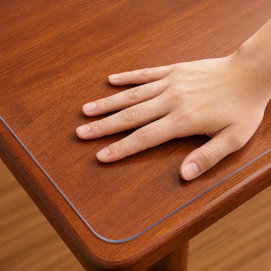 Clear Table & Floor Protector- Waterproof Heavy Duty PVC Cover