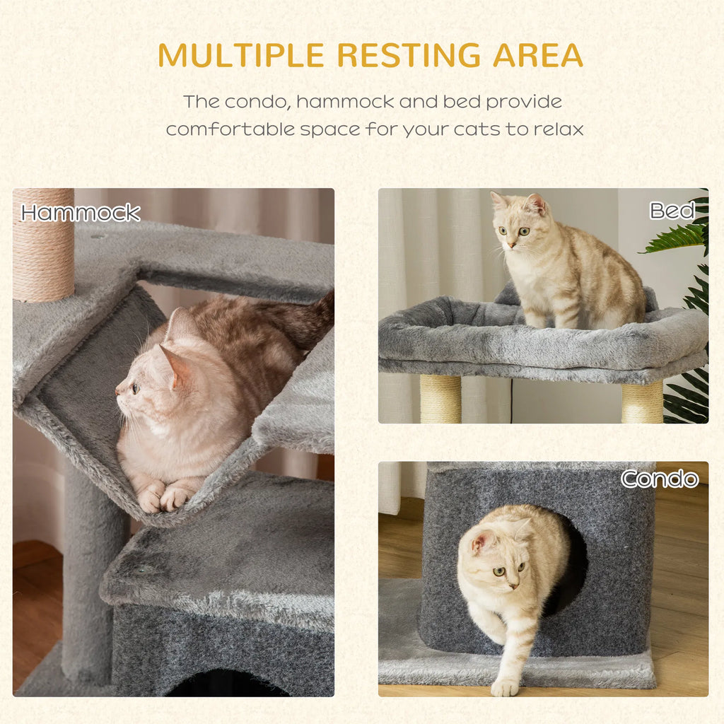 39.25'' Cat Tree Tower Multi-level Kitten House With Scratching Post