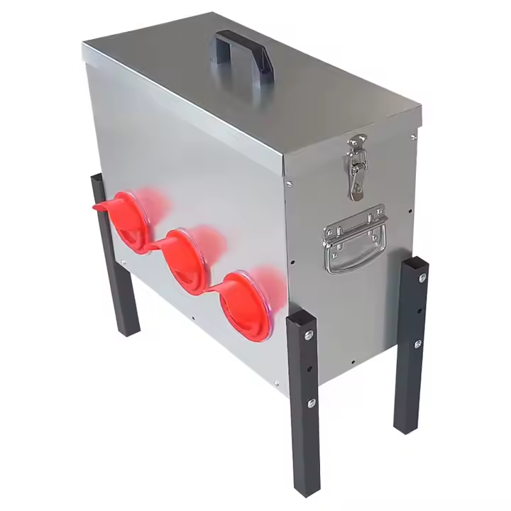 Automatic Chicken Feeder Box , 6 Feeding Ports, No Waste Poultry Feeder