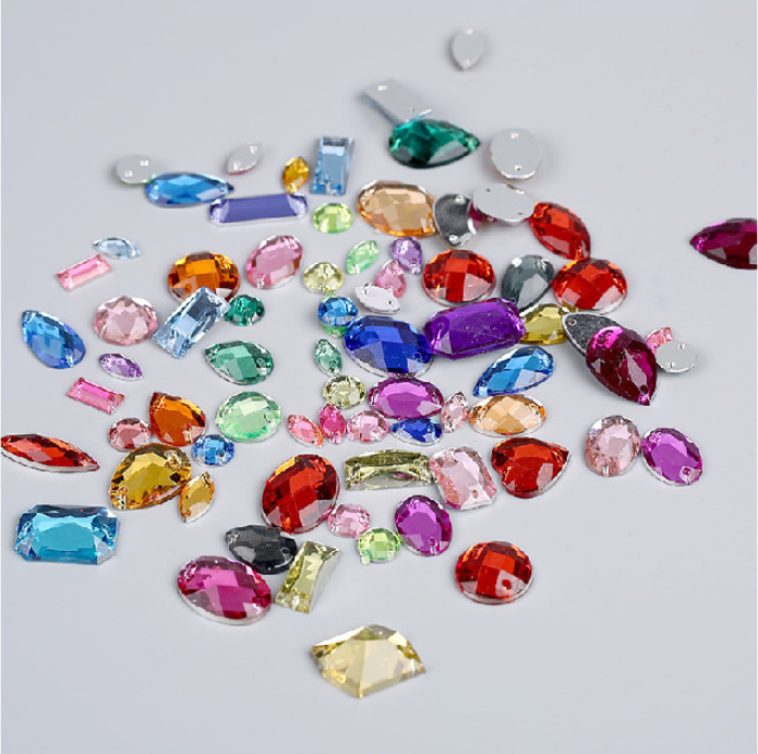 Crystal Clothing Accessories, Crystal Rhinestone Claws, Colorful Mixed