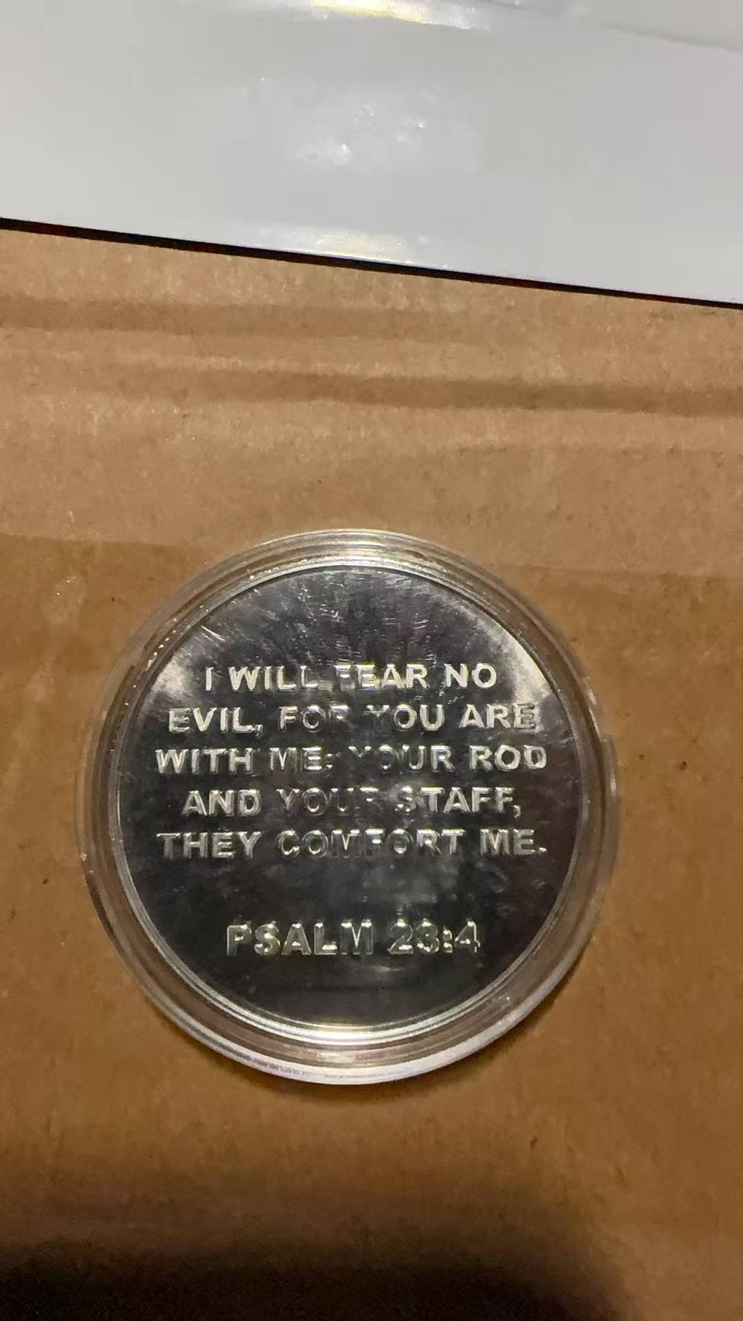 4PCS Bible Commemorative Coin Silver Plated Psalm Faith Religious
