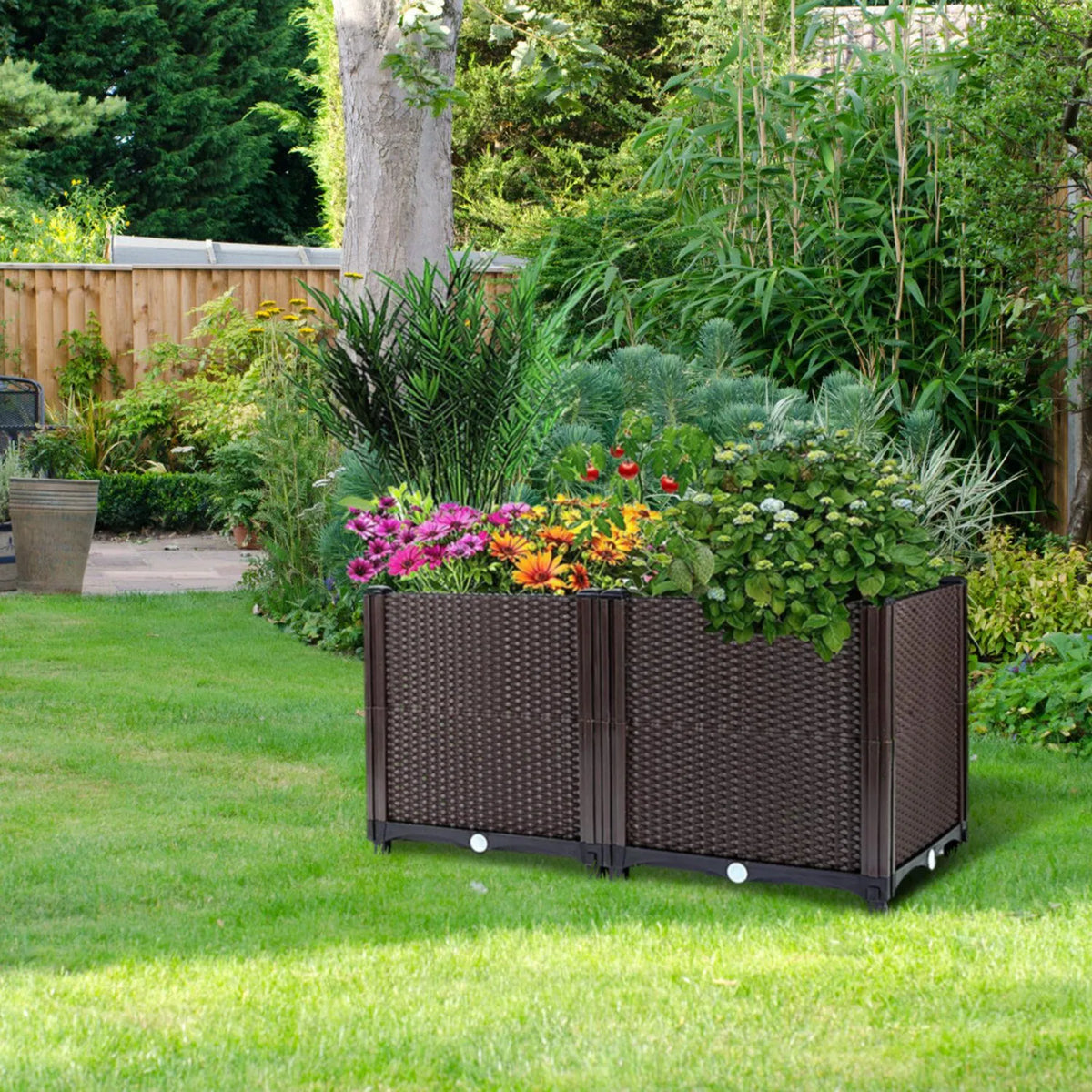 Raised Garden Bed Plant Growth Box With Self-watering System For Garden