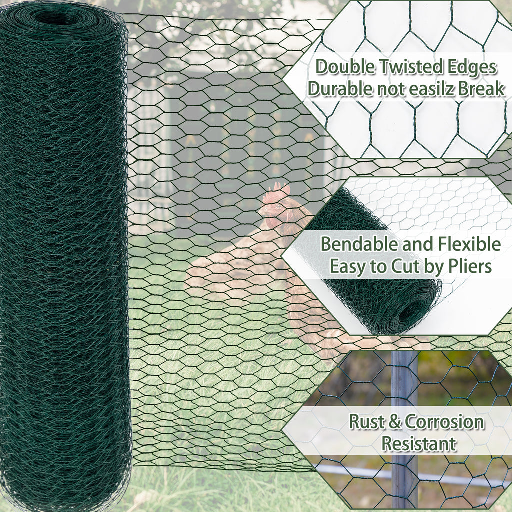 Large Size Galvanized Hexagonal Floral Green Chicken Wire, Outdoor