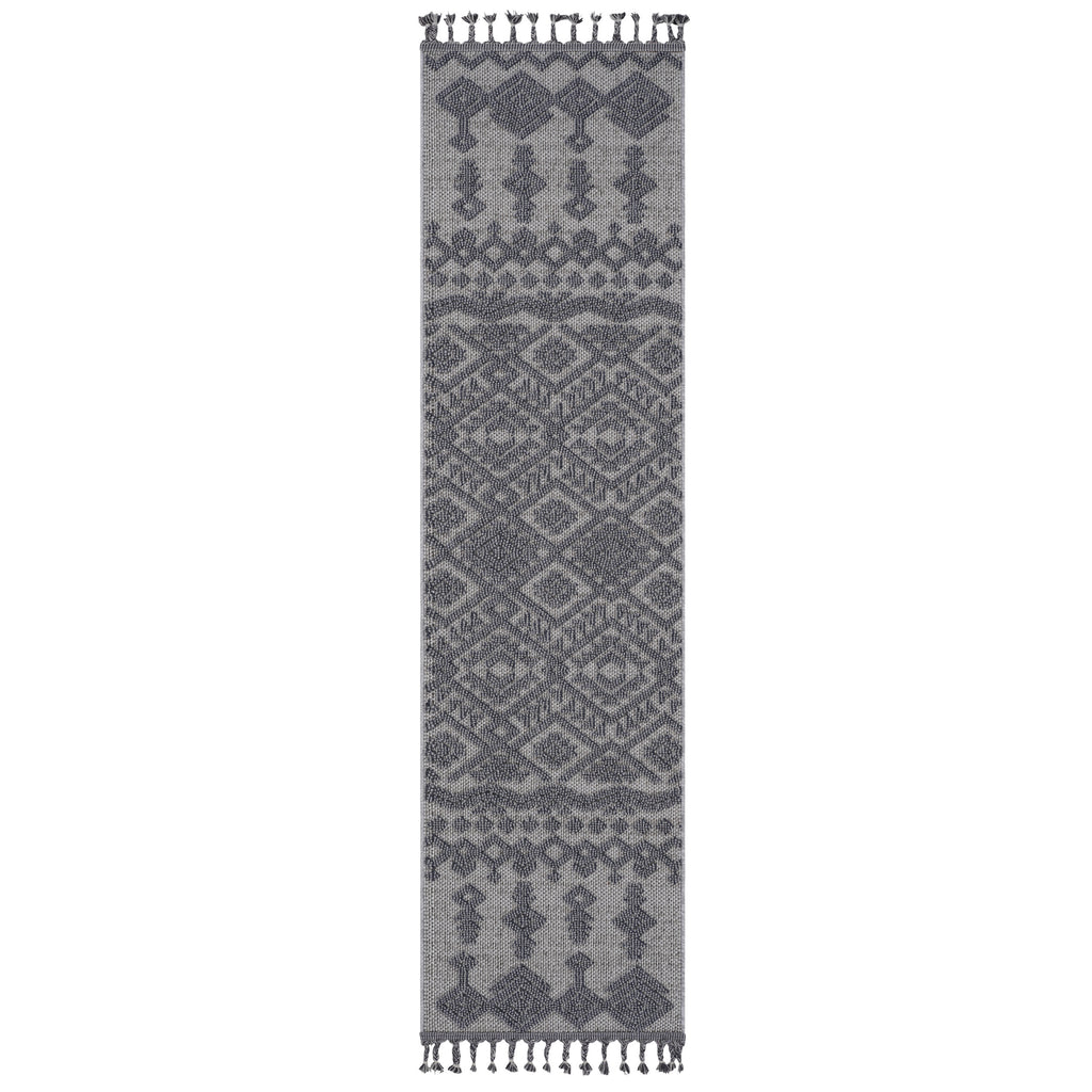 Guros 2X8 White Gray Traditional Indoor Outdoor Runner Rug