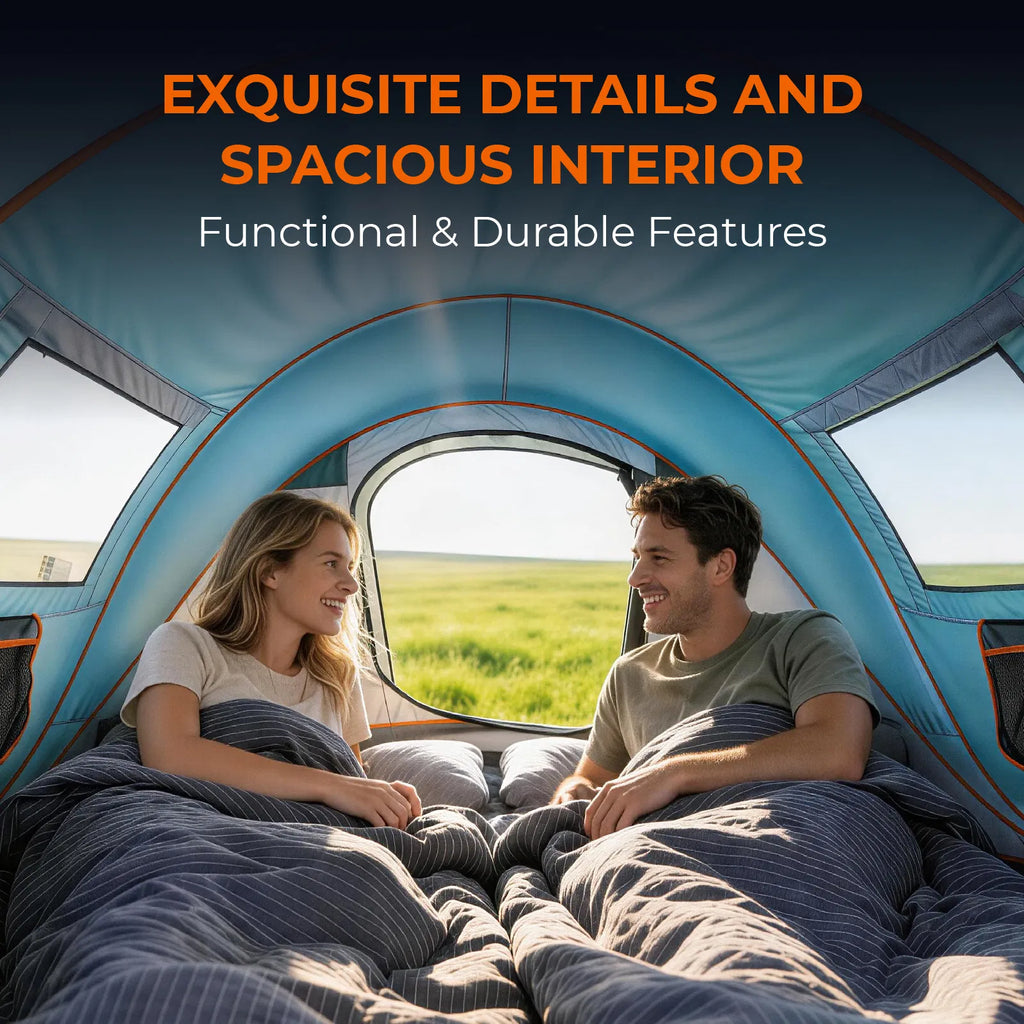 4 Person Pop Up Tent For Camping, Waterproof Instant Family Tent
