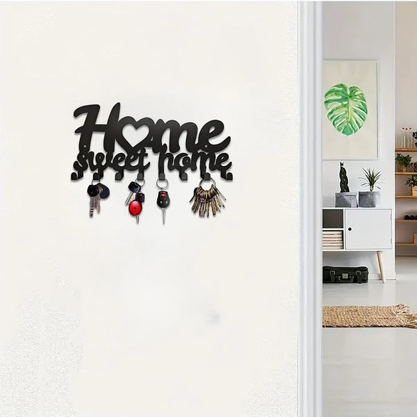 Matte Black Key Holder Rustproof Iron Wall Storage Decor - , Pick-up